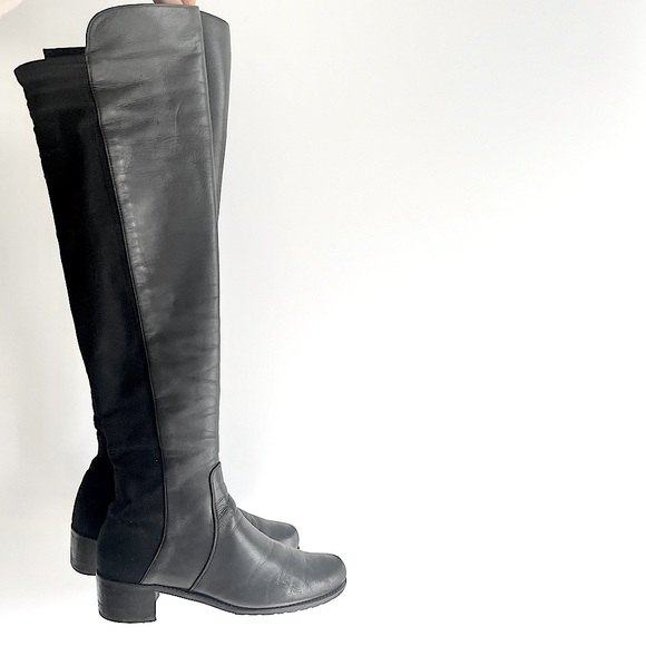 Stuart Weitzman's '5050' Boots Black Nappa Leather Size 7 M - Picture 7 of 16